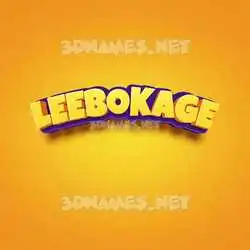 leebokage in Orange Toon style - 3D name wallpaper