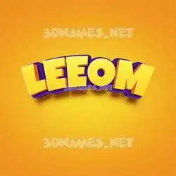 leeom in Orange Toon style - 3D name wallpaper