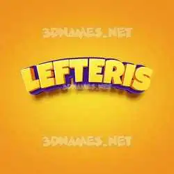 lefteris in Orange Toon style - 3D name wallpaper