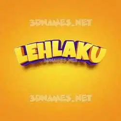 lehlaku in Orange Toon style - 3D name wallpaper