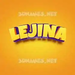 lejina in Orange Toon style - 3D name wallpaper