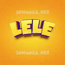 lele in Orange Toon style - 3D name wallpaper