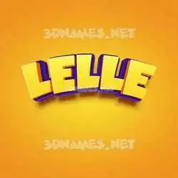 lelle in Orange Toon style - 3D name wallpaper