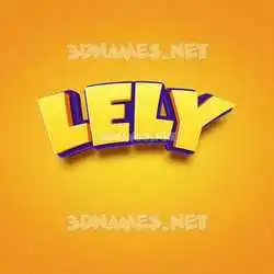 lely in Orange Toon style - 3D name wallpaper