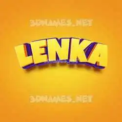 lenka in Orange Toon style - 3D name wallpaper