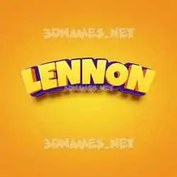 lennon in Orange Toon style - 3D name wallpaper