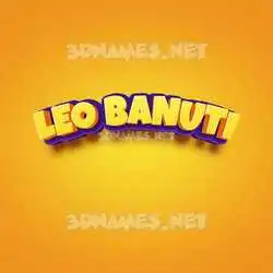 leo banuti in Orange Toon style - 3D name wallpaper