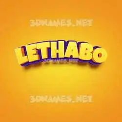 lethabo in Orange Toon style - 3D name wallpaper