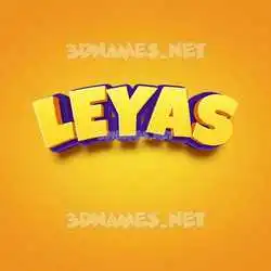 leyas in Orange Toon style - 3D name wallpaper