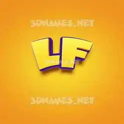 lf in Orange Toon style - 3D name wallpaper