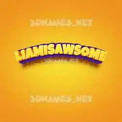 liamisawsome in Orange Toon style - 3D name wallpaper