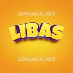 libas in Orange Toon style - 3D name wallpaper