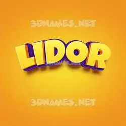 lidor in Orange Toon style - 3D name wallpaper