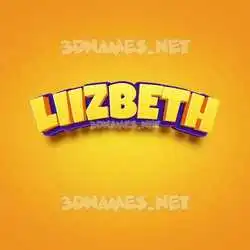 liizbeth in Orange Toon style - 3D name wallpaper