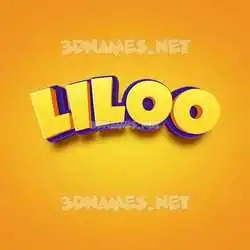 liloo in Orange Toon style - 3D name wallpaper