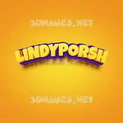 lindyporsh in Orange Toon style - 3D name wallpaper