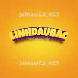 linhdaubac in Orange Toon style - 3D name wallpaper
