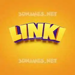 linki in Orange Toon style - 3D name wallpaper