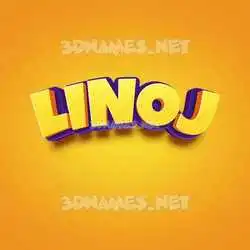 linoj in Orange Toon style - 3D name wallpaper