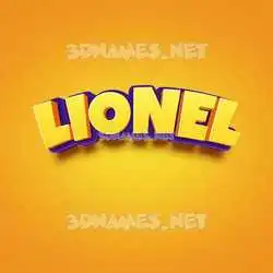 lionel in Orange Toon style - 3D name wallpaper