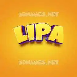 lipa in Orange Toon style - 3D name wallpaper