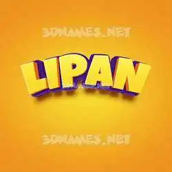 lipan in Orange Toon style - 3D name wallpaper