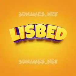 lisbed in Orange Toon style - 3D name wallpaper