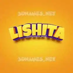lishita in Orange Toon style - 3D name wallpaper