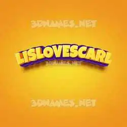 lislovescarl in Orange Toon style - 3D name wallpaper