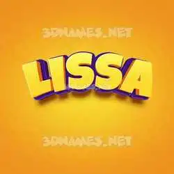 lissa in Orange Toon style - 3D name wallpaper