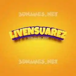 livensuarez in Orange Toon style - 3D name wallpaper