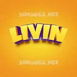 livin in Orange Toon style - 3D name wallpaper