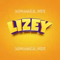 lizey in Orange Toon style - 3D name wallpaper