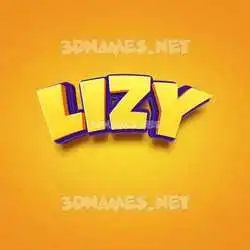 lizy in Orange Toon style - 3D name wallpaper