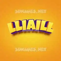 lliaill in Orange Toon style - 3D name wallpaper