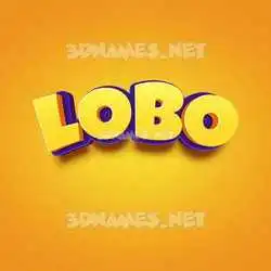 lobo in Orange Toon style - 3D name wallpaper