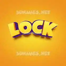 lock in Orange Toon style - 3D name wallpaper