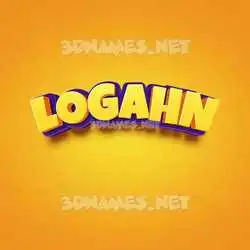logahn in Orange Toon style - 3D name wallpaper