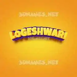 logeshwari in Orange Toon style - 3D name wallpaper