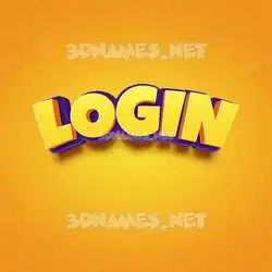 login in Orange Toon style - 3D name wallpaper