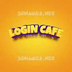login cafe in Orange Toon style - 3D name wallpaper
