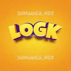 logk in Orange Toon style - 3D name wallpaper