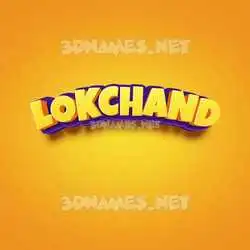 lokchand in Orange Toon style - 3D name wallpaper