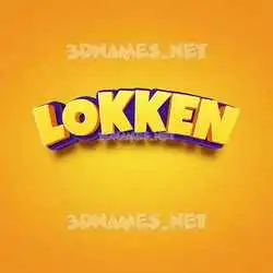 lokken in Orange Toon style - 3D name wallpaper
