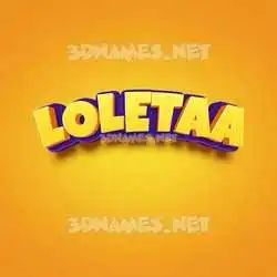 loletaa in Orange Toon style - 3D name wallpaper