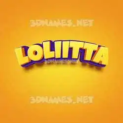 loliitta in Orange Toon style - 3D name wallpaper