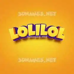 lolilol in Orange Toon style - 3D name wallpaper