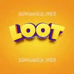 loot in Orange Toon style - 3D name wallpaper