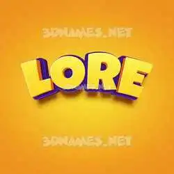 lore in Orange Toon style - 3D name wallpaper