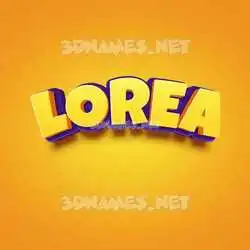 lorea in Orange Toon style - 3D name wallpaper